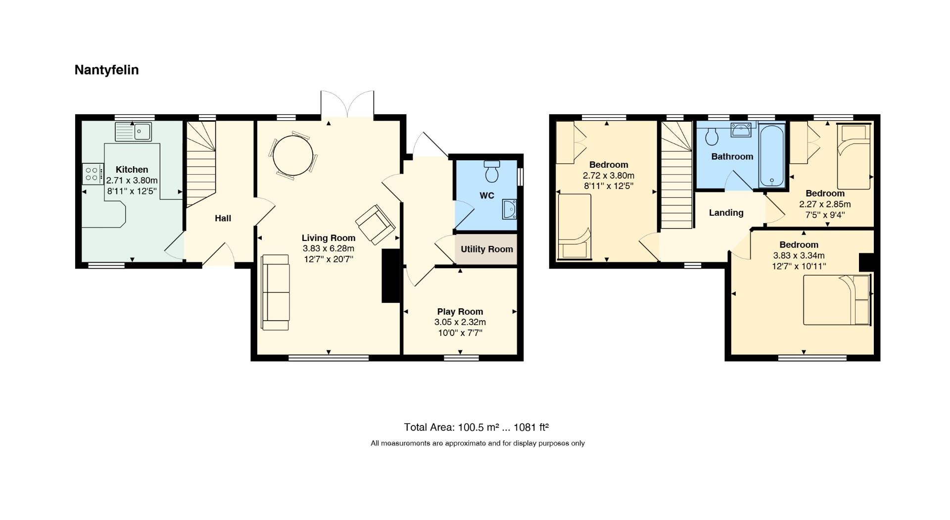 Floorplan for Nantyfelin, Draethen, Newport